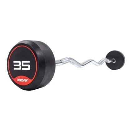 Fixed Olympic Zig Zag Rubber Barbell - 35kg