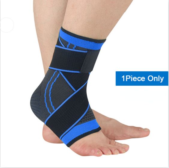 Blue Ankle Protective Padding Sports Pressure Strap Fitness