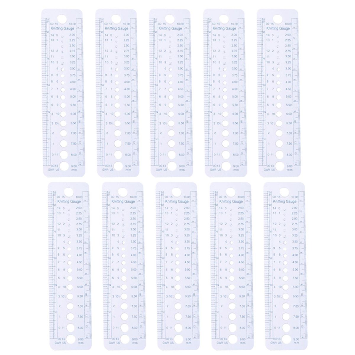 10Pcs Sewing Calipers Sweater Sewing Alignment Rulers Tool Blue