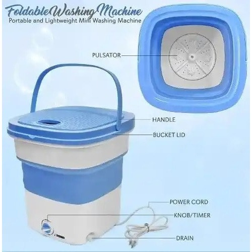 Mini Washing Machine Collapsible Bucket - 4.4 Lb