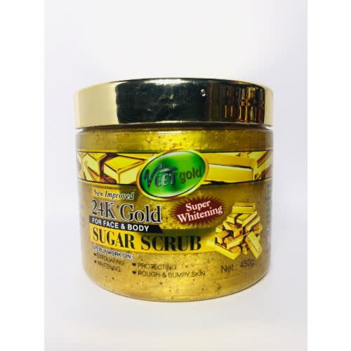 24k Gold Whitening Sugar Scrub  Face And Body Scrub - 450g