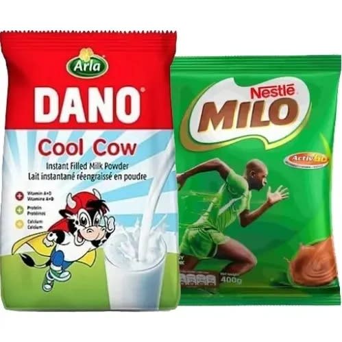 Nestle Milo Sachet - 400g + Dano Cool Cow Powdered Milk -350g