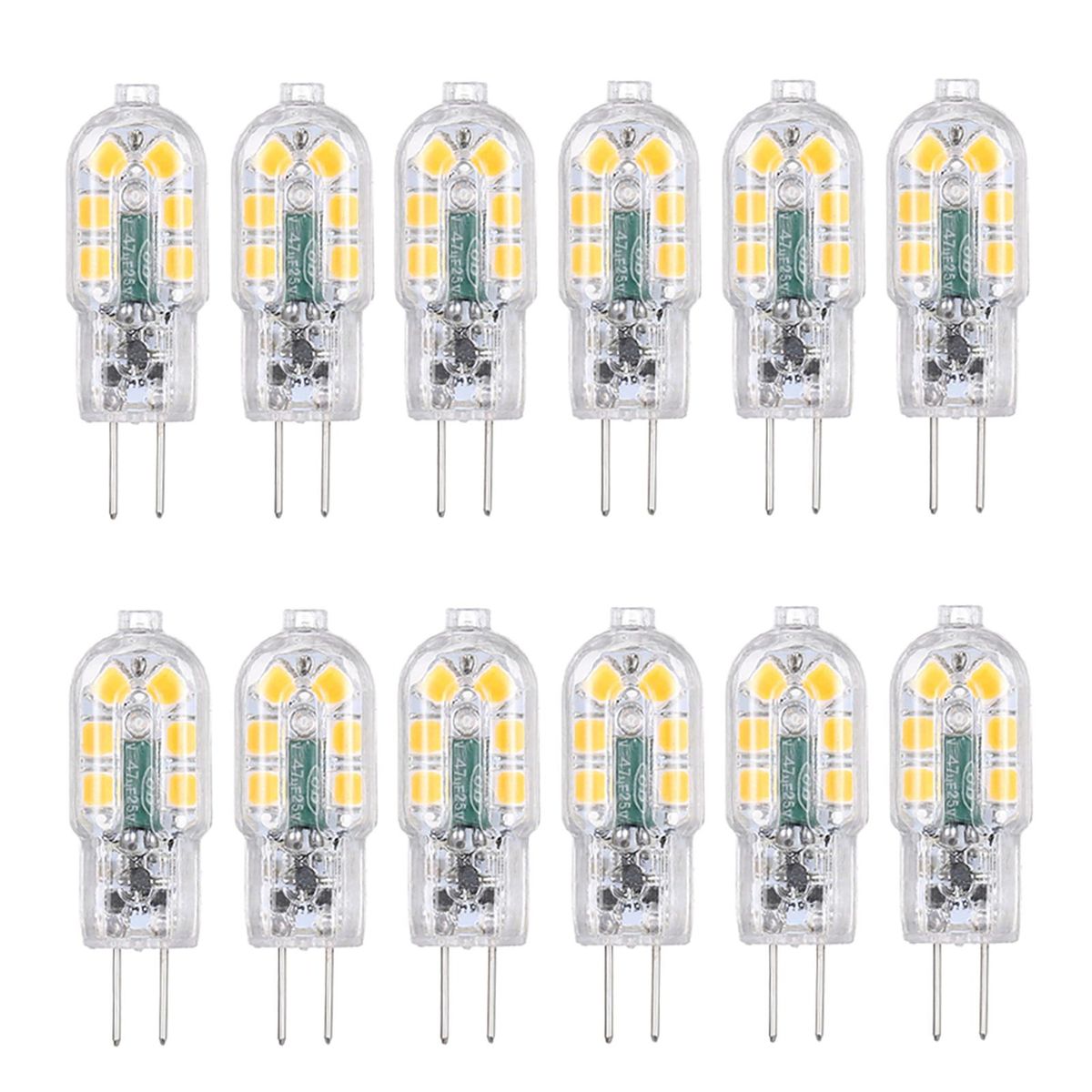 Tomshine AC/DC 12V 3W G4 LED Light Bulb Equivalent Replacement of 30W Halogen Lamp Energy-saving Bi-Pin Base Shatterproof Bulb Replacement 360&deg; Beam Angle 160lm Non-dimmable No Flicker Pack of 12 (3000k warm white)