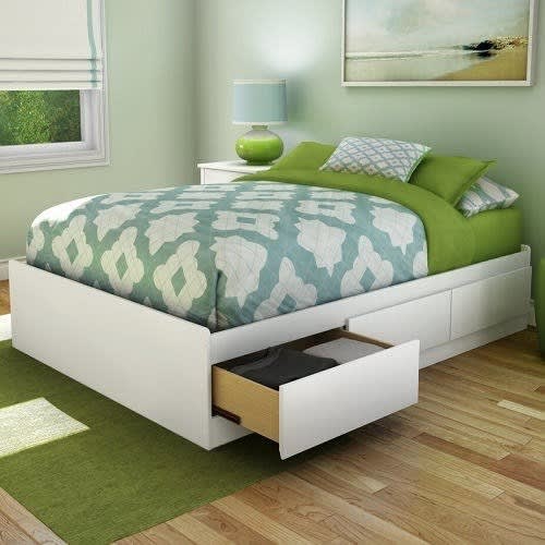 Bed Frame With Drawers - 3ft By 6ft - White