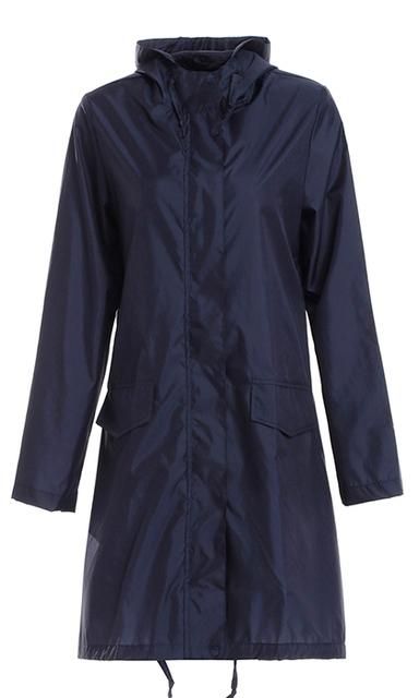 Breathable Portable Ladies Long Raincoat
