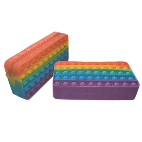 Pop Its Push Bubble Fidget Toys Pencil Case Children Stress Relief Squeeze Toy Antistress Popits Soft Kids Toys Gift H