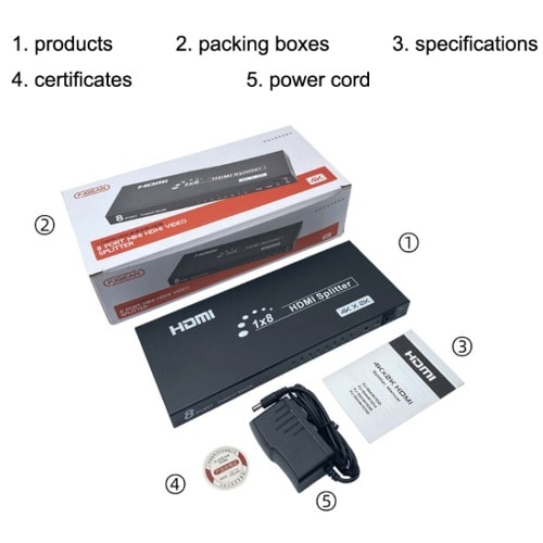 Sm4k108 8 Ports Hdmi Splitter 4k Hd Audio And Video Splitter