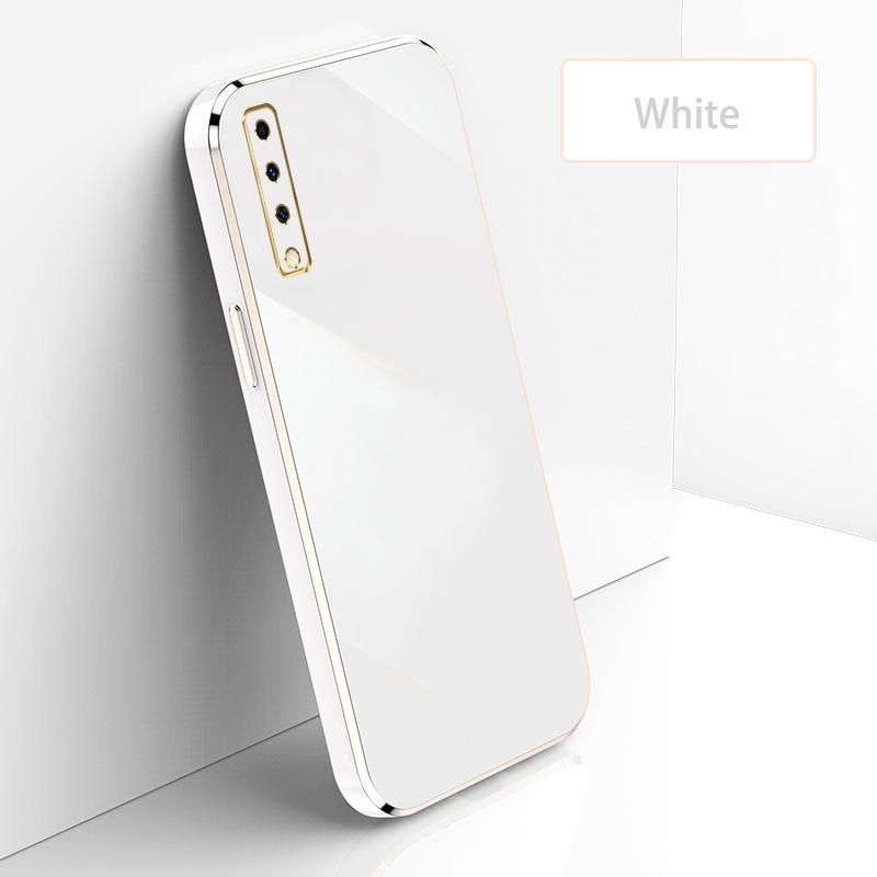 Ultra Thin Plating Phone Case for Samsung Galaxy A7 2018 Lens Protection soft Phone Back Cover-White