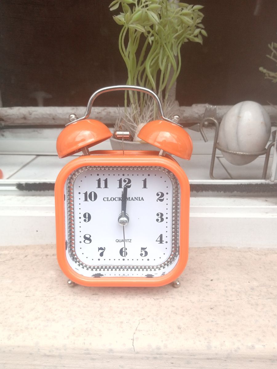 Orange Square Alarm Clock