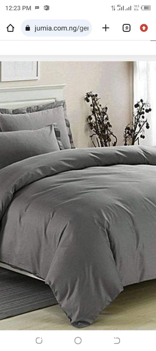 Quality Plain Grey Duvet,Bedsheet With  Pillow Cases