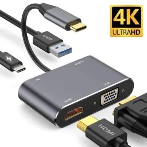 4 In 1 Usb C To Hdmi And Vga Adapter