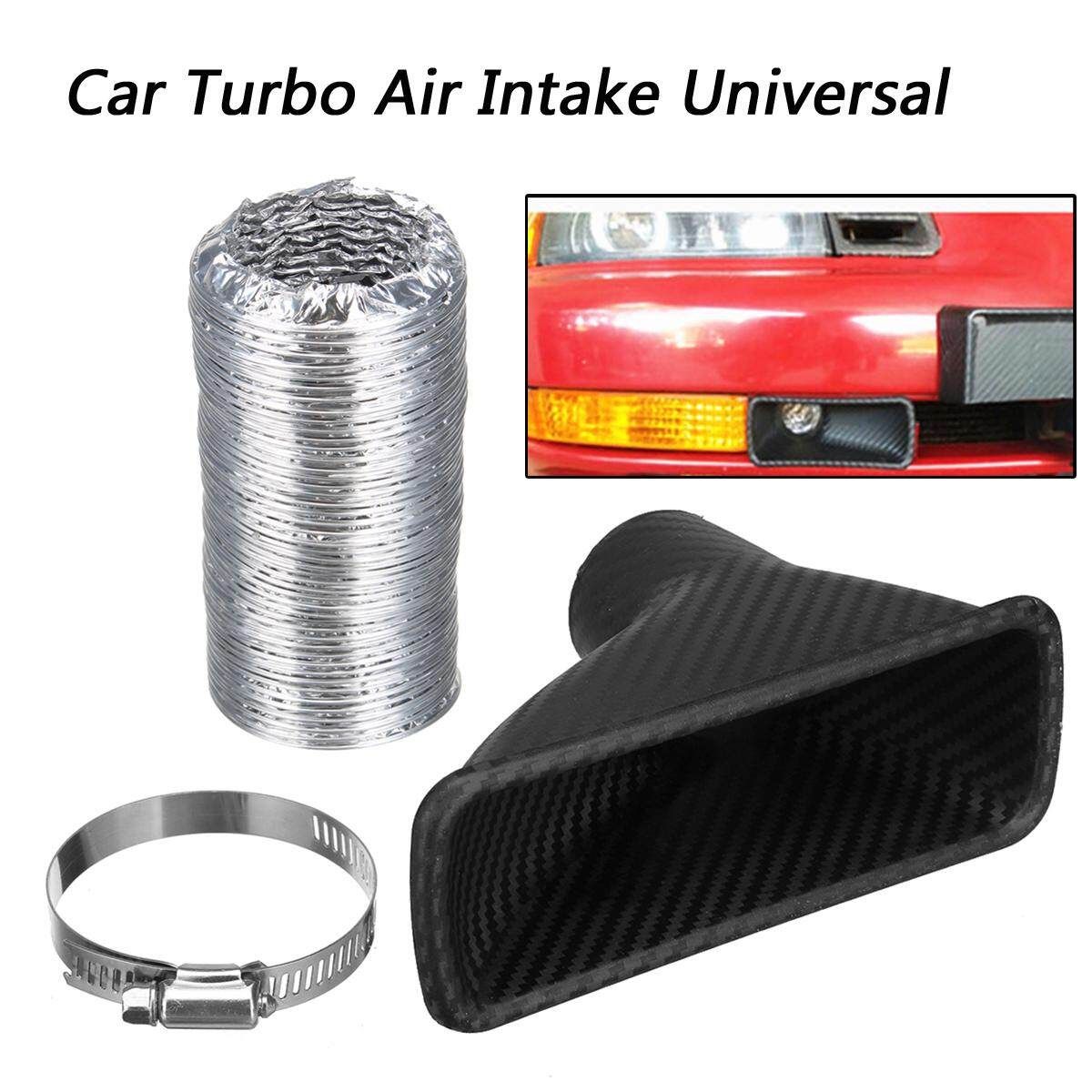 Universal Car Auto Front Bumper Turbo Air Intake Pipe Turbine Inlet Funnel Black