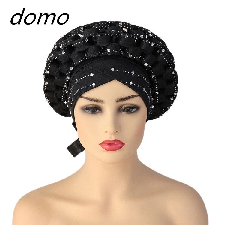Space Cotton Inlaid With Rhinestone Adjustable Women's Headscarf Turban Hat