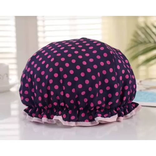 Dual Usage Double Polyester Shower Cap Satin Bonnet Cap - Purple