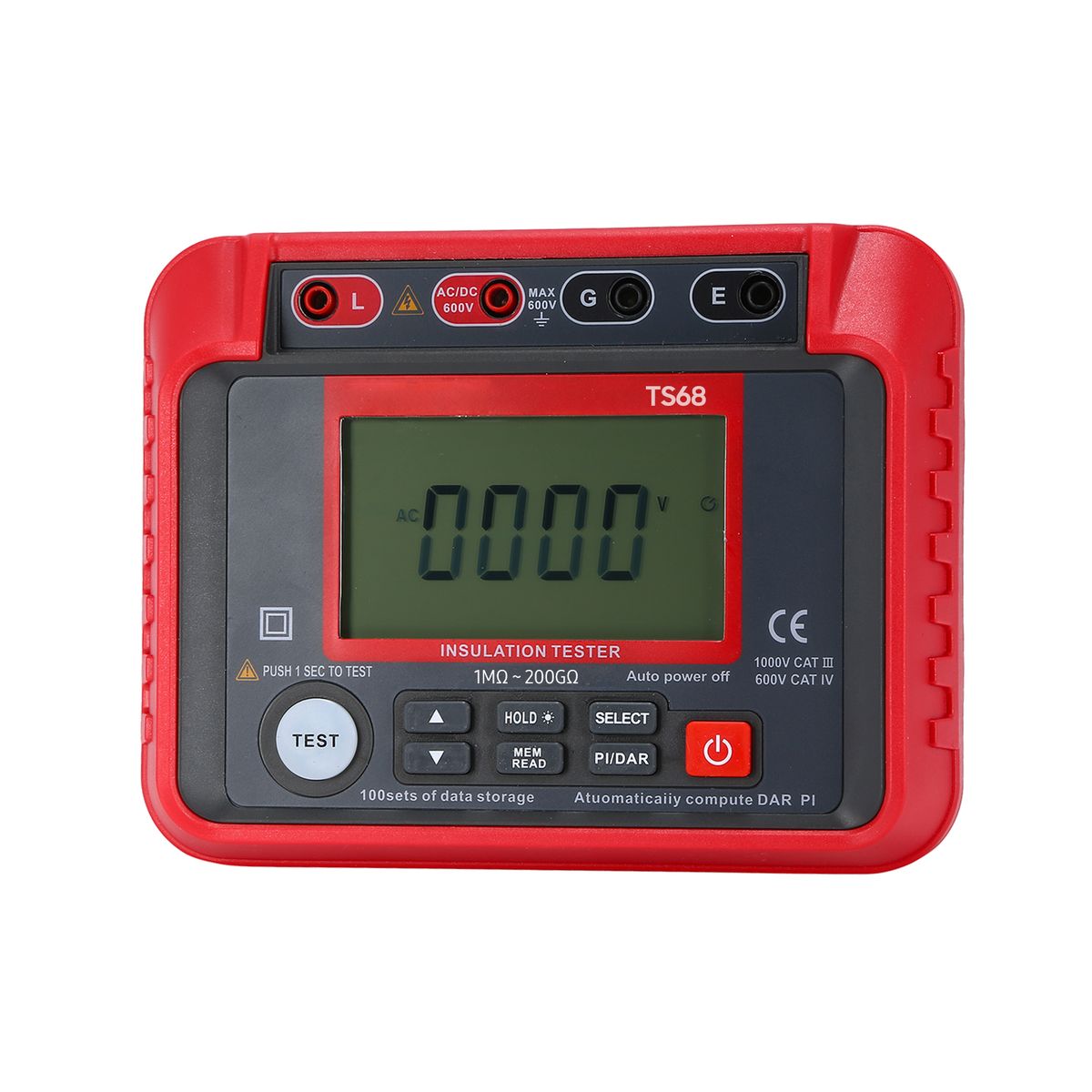 TS68 Digital Insulation Resistance Tester 1M&Omega;-200G&Omega;