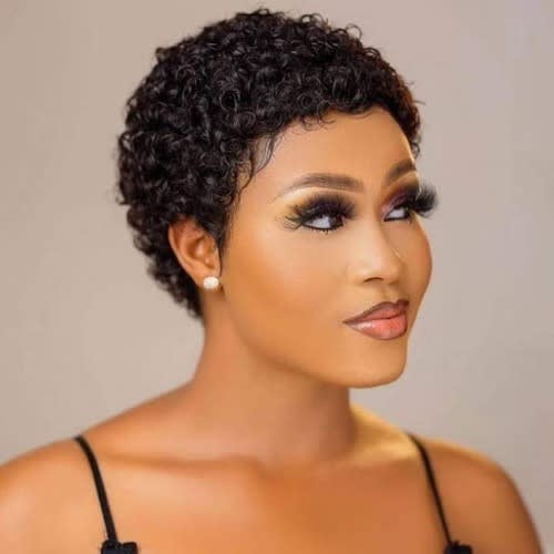 Jerry Curl Short Hair Wig - Black