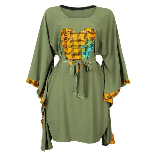 Ladies Ankara Print Butterfly Hand With Belt