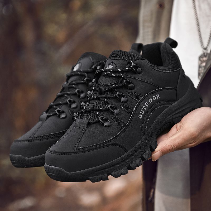 Cool Hiking Shoes Men Sneakers EUR Size 38-49 High Quality Outdoor Sports Trekking Climbing Shoes For Men Mountain Camping Sneakers Non-Slip Wear-resistant Daily Work Safety Footwear Black