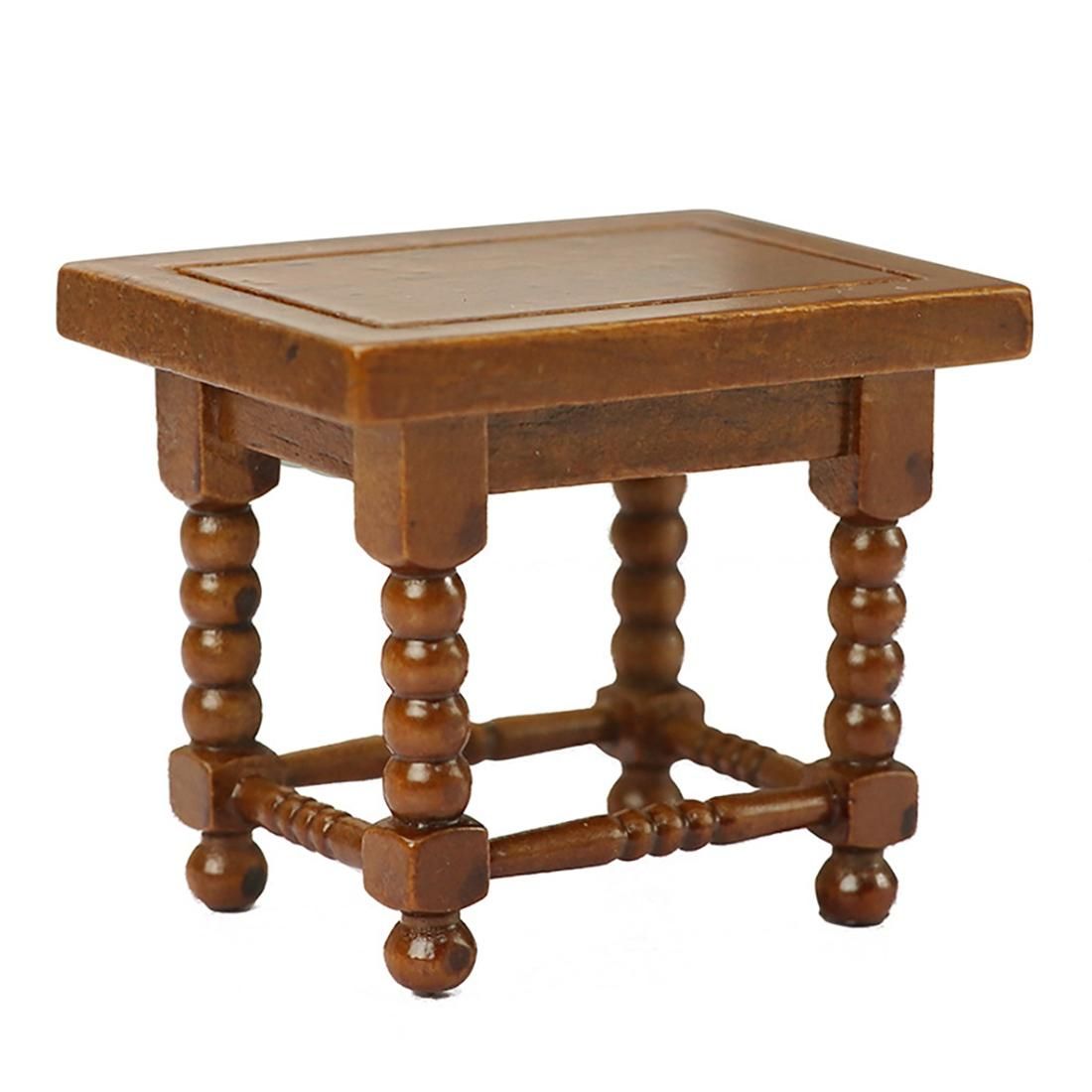 1 12 Dollhouse Miniature Furniture Wooden Stool European Classical Stool for Dolls House Accessories