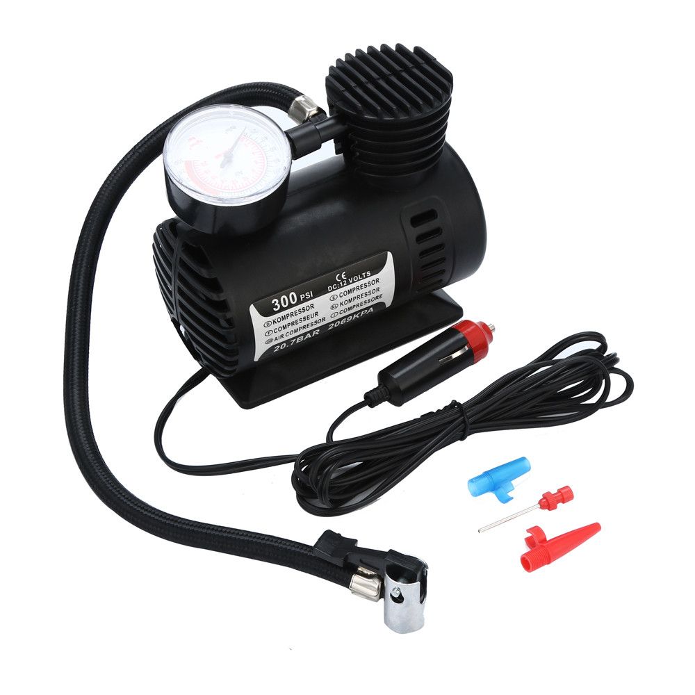 Car Air Pump 12V 300PSI Portable Mini Air Compressor Car Van Bike Tyre Inflator Car Air Pump Professional Parts Auto Accessories