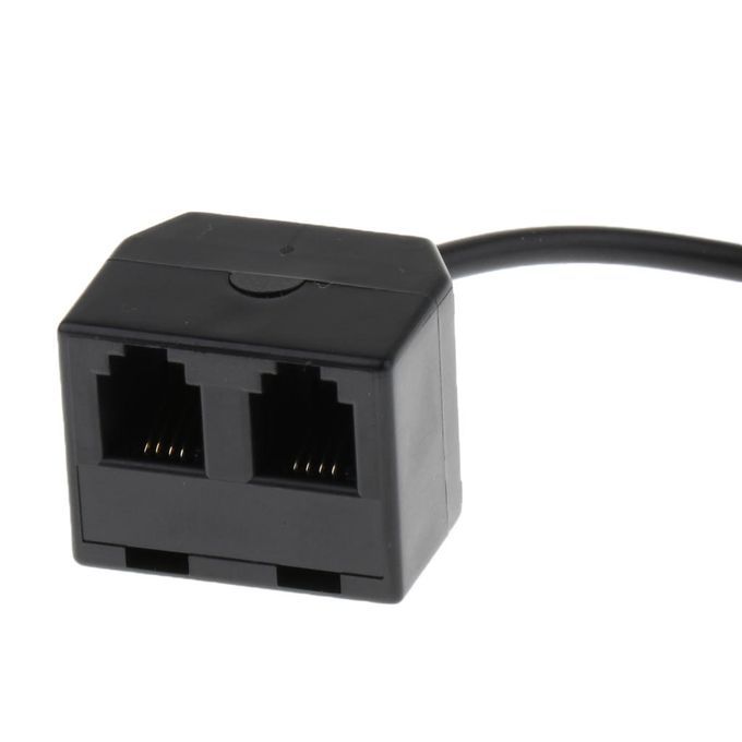 Telephone Extension Cable RJ9 Male Plug To RJ9 Dual Female Modular