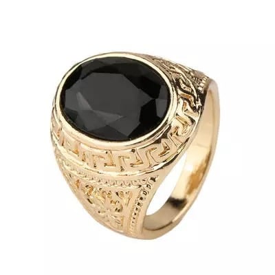 Ring With Black Precious Stone