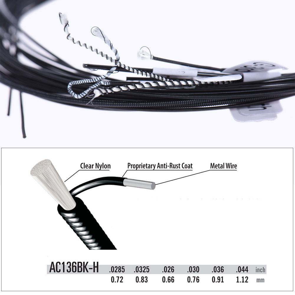 AC136BK-H Black Nylon Classical Guitar Strings
