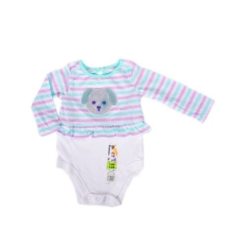 Girls All Over Sequin Bear Bodysuit - White, Mint Green And Lilac