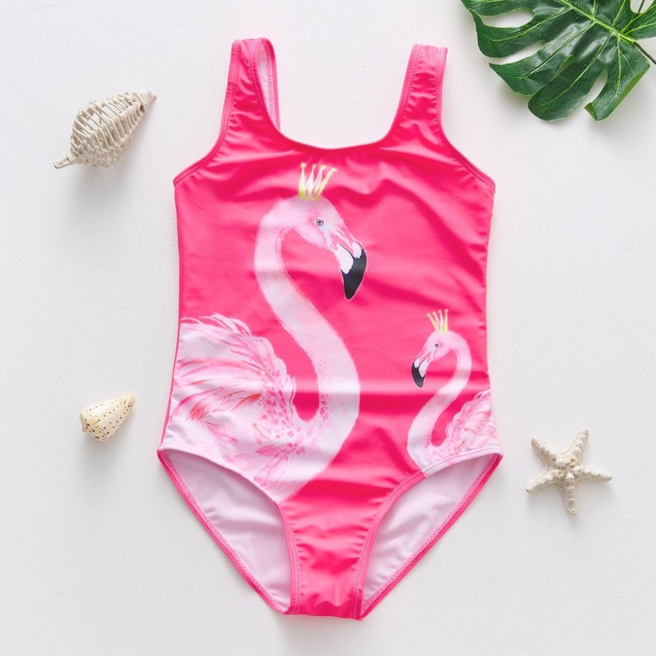 Baby Girls Swimwear Girls Swimwear Children Swimwear One Piece Kids Beach Wear Swimming  1106 Rose