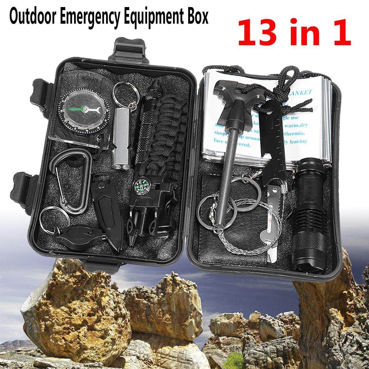 13pcs SOS Emergency Camping Survival Kit Outdoor Hiking Gear Tool