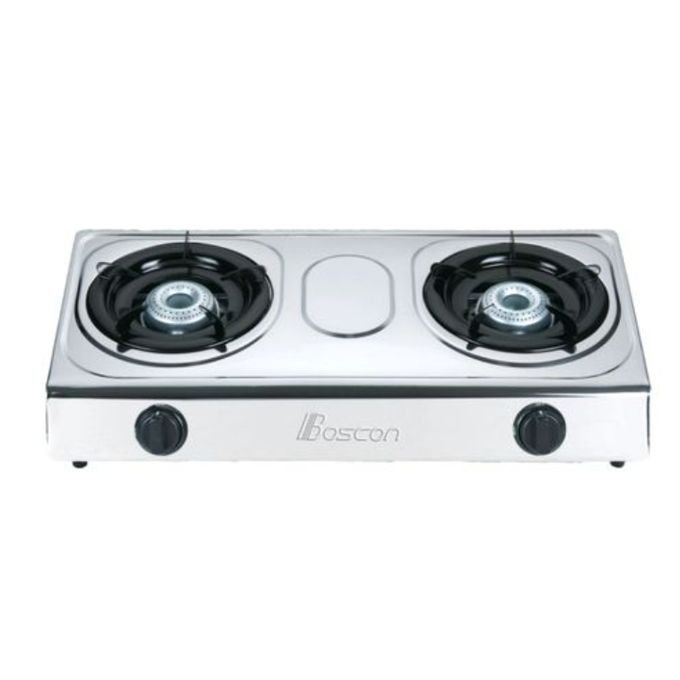 Boscon Auto Ignition Table Top Gas Cooker-2 Burner-Silver