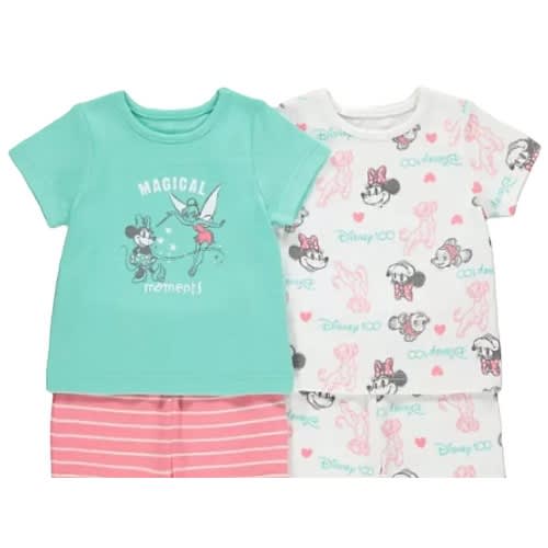 Disney 100 Green Magical Moments Short Pyjamas 2 Pack  - 6-9 Mths