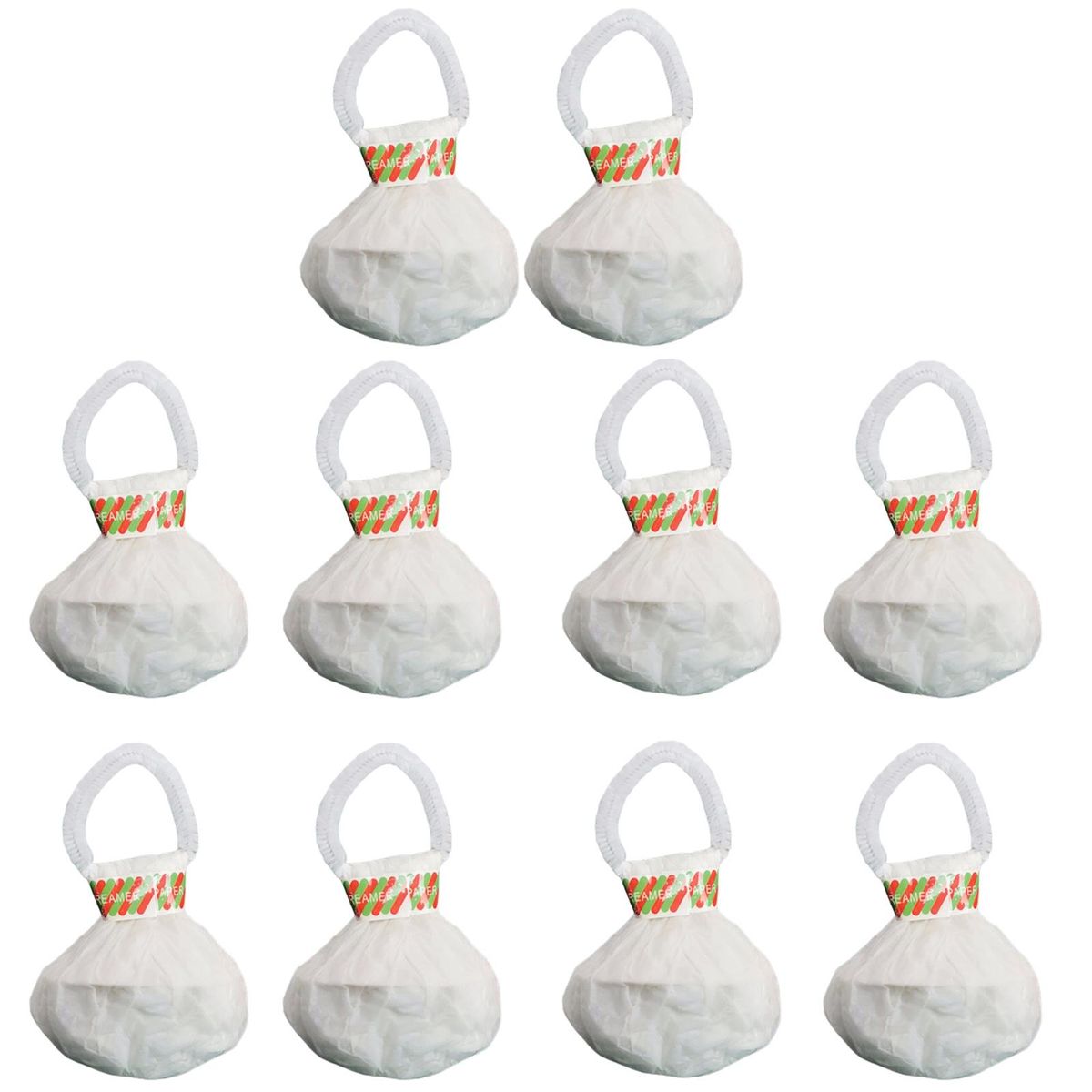 Ribbon Streamers 10pcs Celebration Streamer Popper Set for Parties White