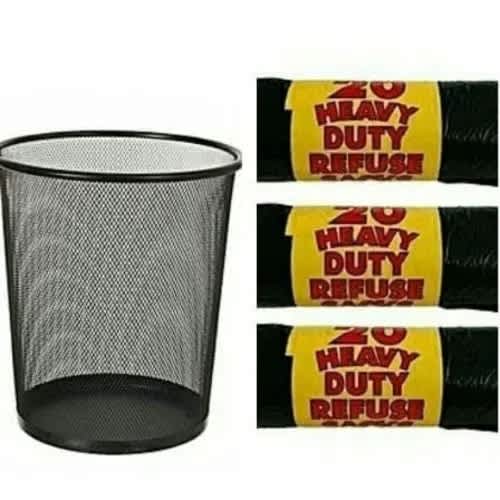 Waste Bin + Rubbish Nylon - 3pcs