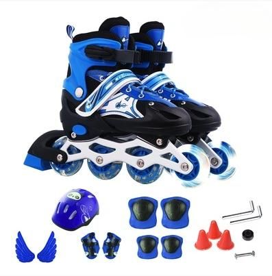 Skating shoes, children's full set, roller skating, straight row roller skating, adjustable
