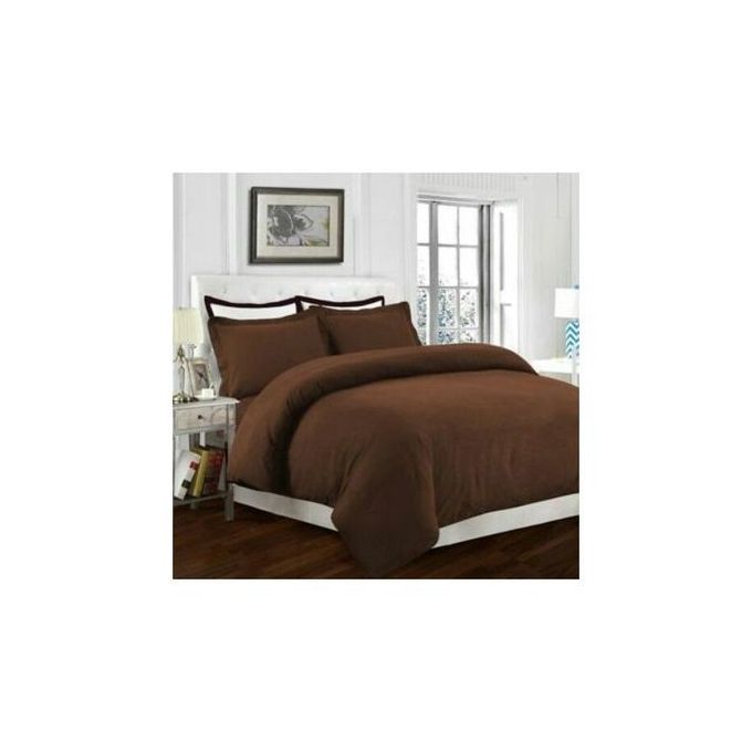Duvet,bedsheet And Pillow Cases-WHITE/BROWN