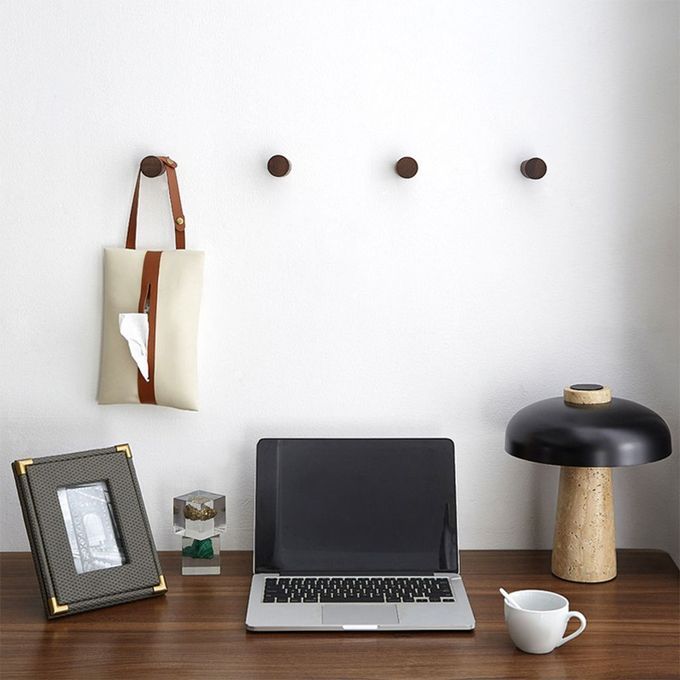 6 Packs Of Decorative Wall Hooks Self-adhesive Wall Hooks Dark Brown