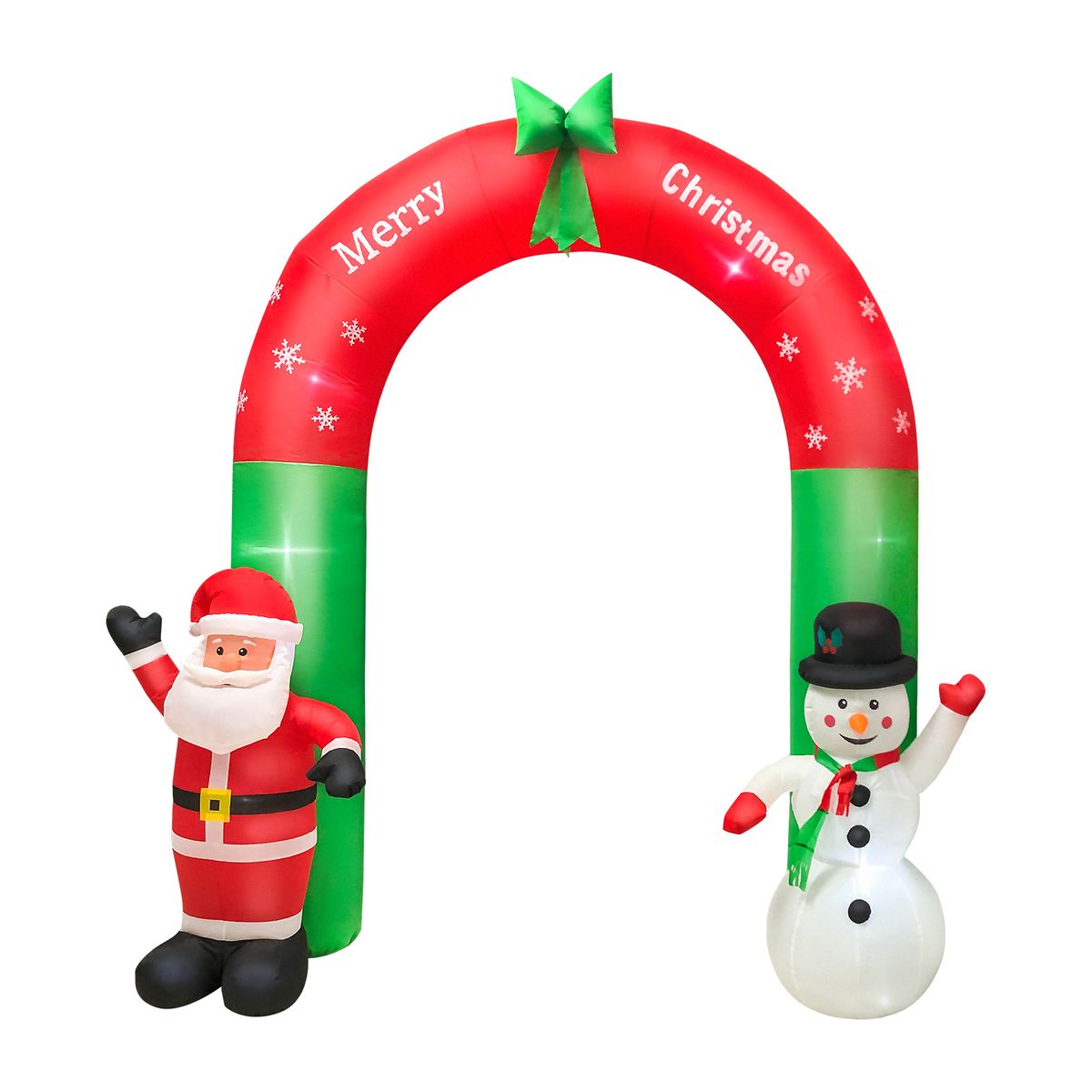 8FT Christmas Inflatable Santa Claus And Snowman Arch Yard
