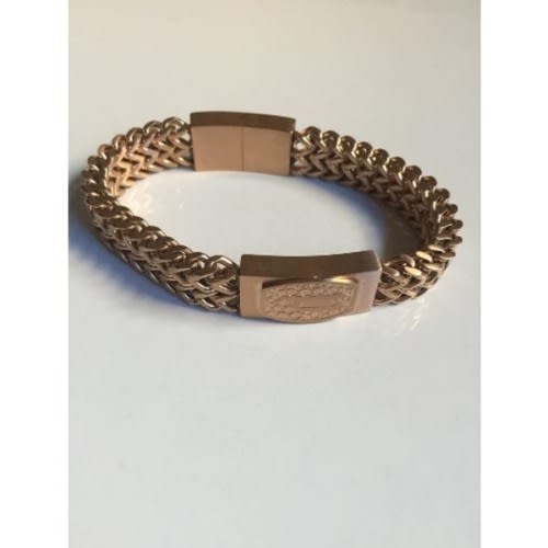 Men's Steel Link Bracelet- Rose Gold