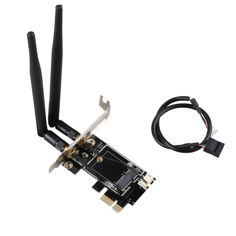 Desktop Wireless WiFi Bluetooth Network Card Adapter PCIe To M.2 Expansion Card Wifi Adapter M.2