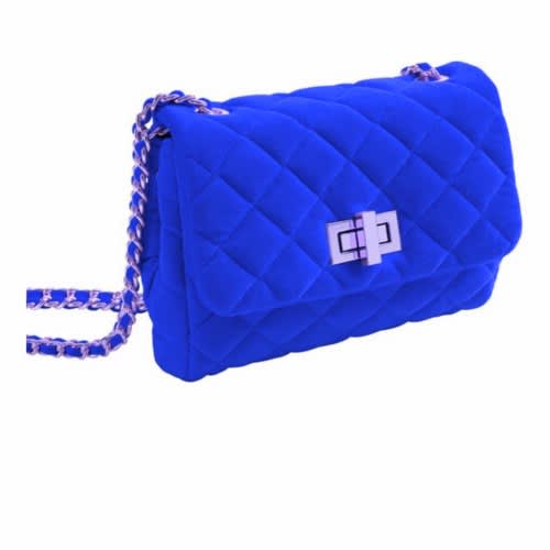 Blue Fetch Velvet Bag