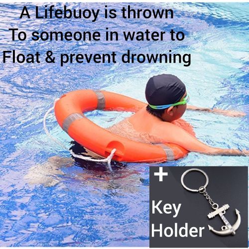 Lifebuoy  Rescue Flotation Ring Safety With Perimeter Rope + Key Holder