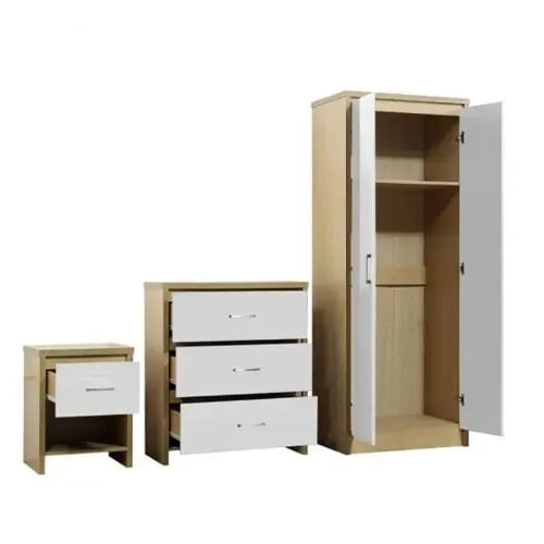 Wooden Matte Bedroom Wardrobe Set