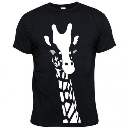 Longer Throat Print Tshirt -black