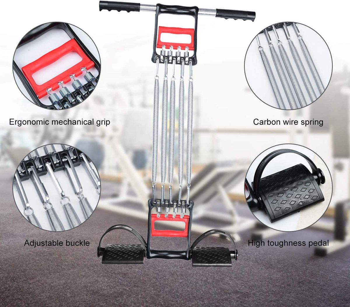 3 In 1 Home Fitness Equipment Spring Chest Expander/Hand Gripper Pull-Up Bars Arm Muscle Exerciser