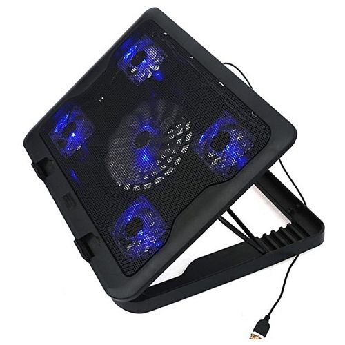 5 Fans Laptop Cooler Stand For 15.4" 15.6" 17" (7-17 Inch) Cooling Pad