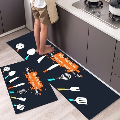 Kitchen Runner Floor Rug - 2pcs