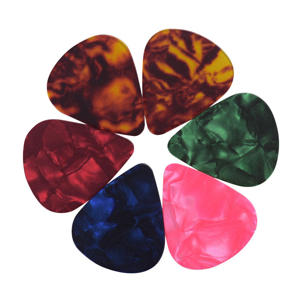 6pcs/pack Colorful Celluloid Guitar Picks For Bass Electric