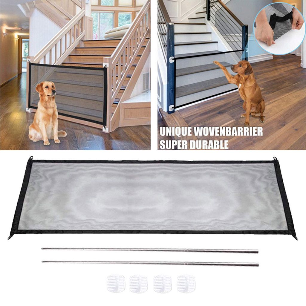 NEW Pet Isolation Mesh Dog Gate For House Indoor Stair Doorway