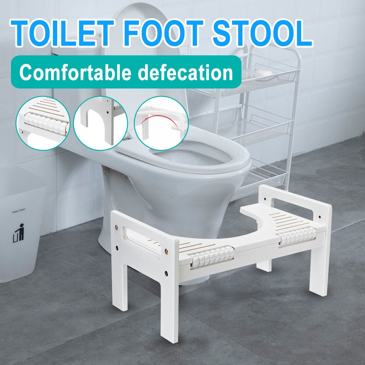 Portable Toilet Squa*ty Step Foot Stool Potty Help Prevent Constipation Bathroom Footstool